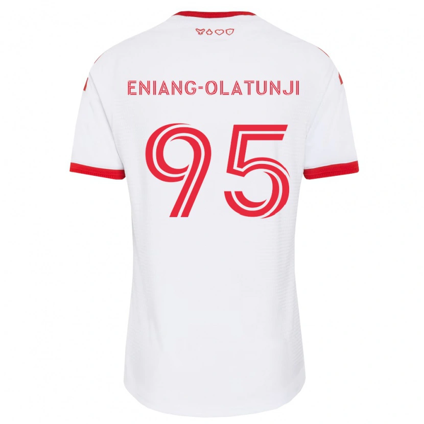 Danxen Børn Daniel Eniang-Olatunji #95 Hvid Rød Sort Udebane Spillertrøjer 2026/27 Trøje T-Shirt