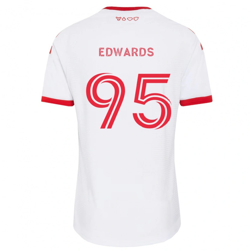 Danxen Børn Nathaniel Edwards #95 Hvid Rød Sort Udebane Spillertrøjer 2026/27 Trøje T-Shirt