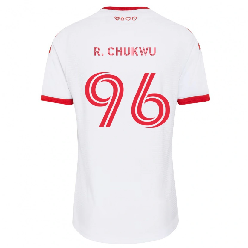 Danxen Børn Richard Chukwu #96 Hvid Rød Sort Udebane Spillertrøjer 2026/27 Trøje T-Shirt