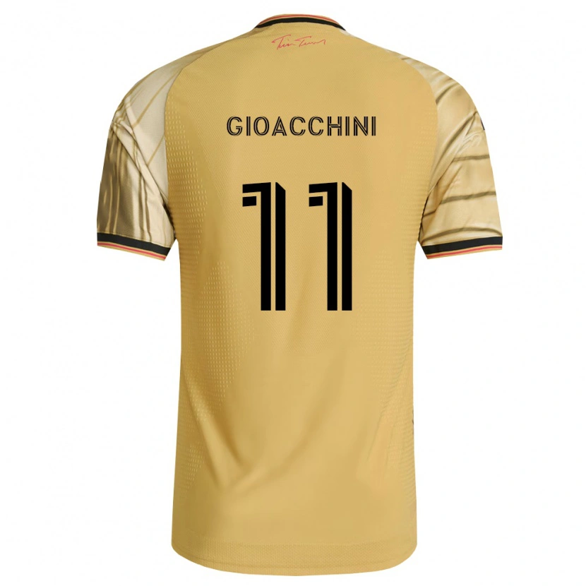 Danxen Børn Nicholas Gioacchini #11 Brun Gul Sort Udebane Spillertrøjer 2026/27 Trøje T-Shirt