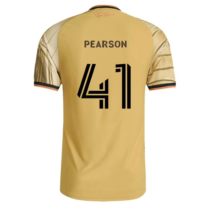 Danxen Børn Christopher Pearson #41 Brun Gul Sort Udebane Spillertrøjer 2026/27 Trøje T-Shirt