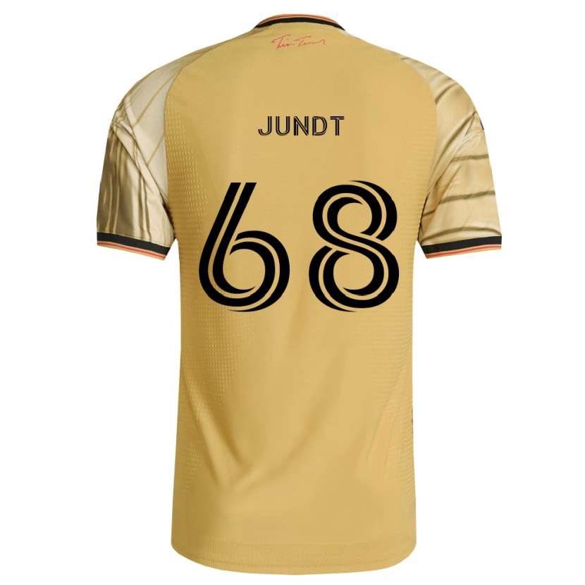 Danxen Børn Alexander Jundt #68 Brun Gul Sort Udebane Spillertrøjer 2026/27 Trøje T-Shirt