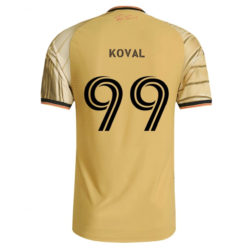 Danxen Børn Stanislav Koval #99 Brun Gul Sort Udebane Spillertrøjer 2026/27 Trøje T-Shirt