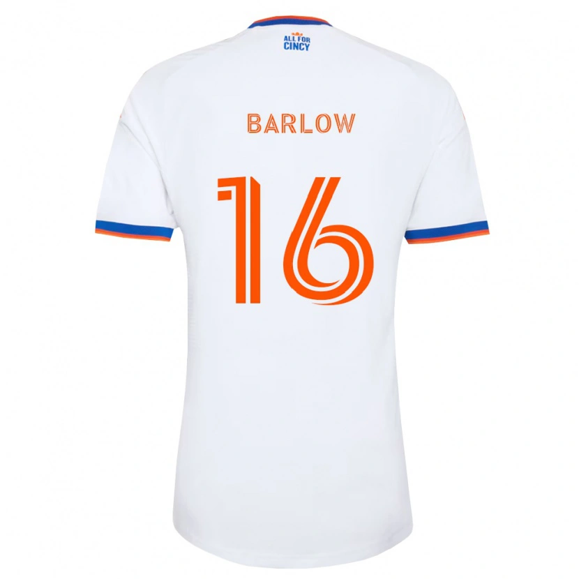 Danxen Børn Tom Barlow #16 Hvid Marineblå Orange Udebane Spillertrøjer 2026/27 Trøje T-Shirt