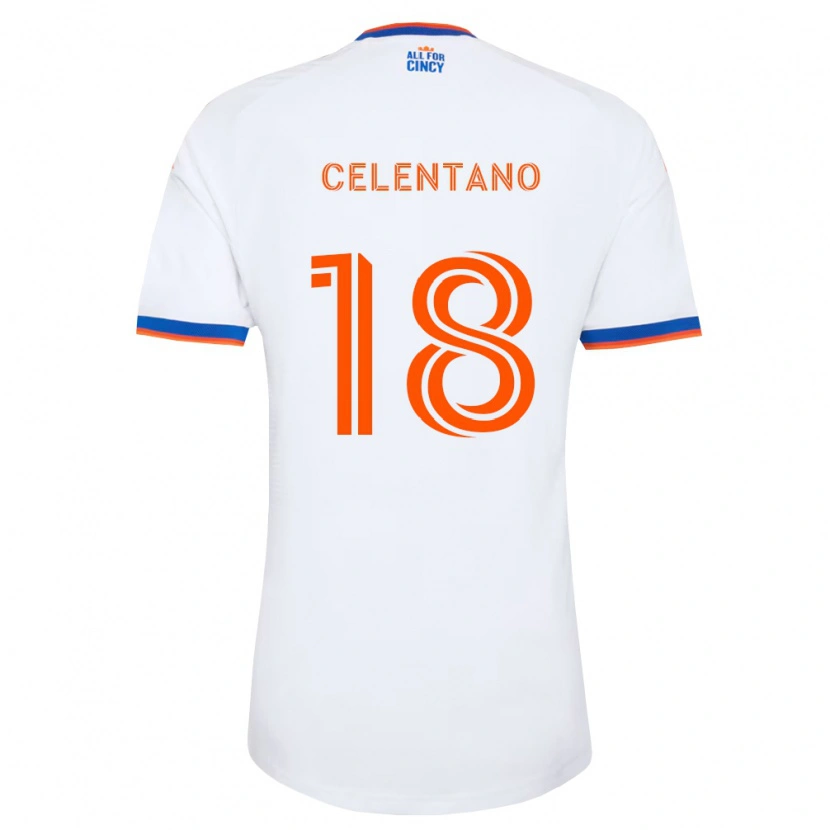Danxen Børn Roman Celentano #18 Hvid Marineblå Orange Udebane Spillertrøjer 2026/27 Trøje T-Shirt