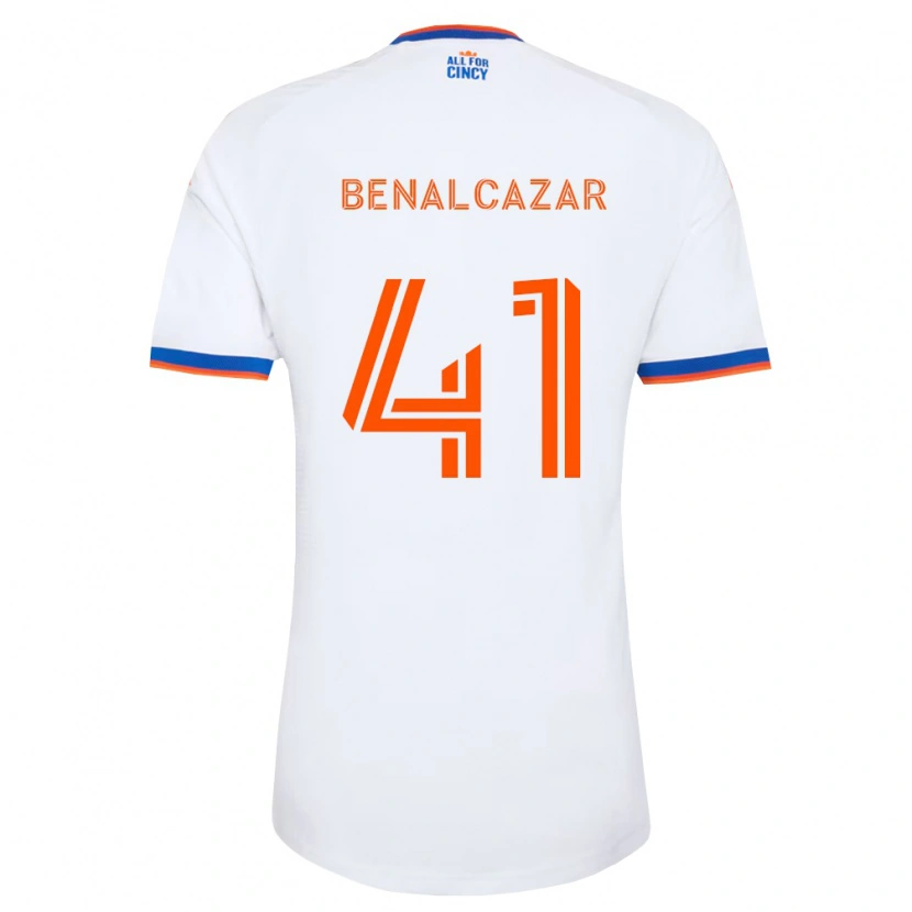 Danxen Børn Nico Benalcázar #41 Hvid Marineblå Orange Udebane Spillertrøjer 2026/27 Trøje T-Shirt