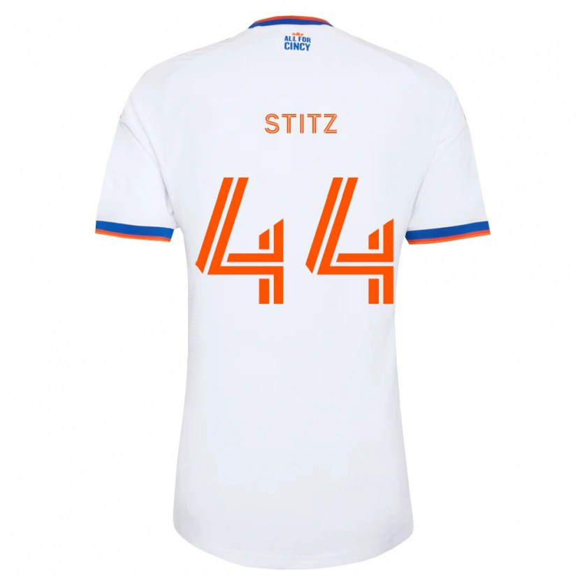 Danxen Børn Ben Stitz #44 Hvid Marineblå Orange Udebane Spillertrøjer 2026/27 Trøje T-Shirt