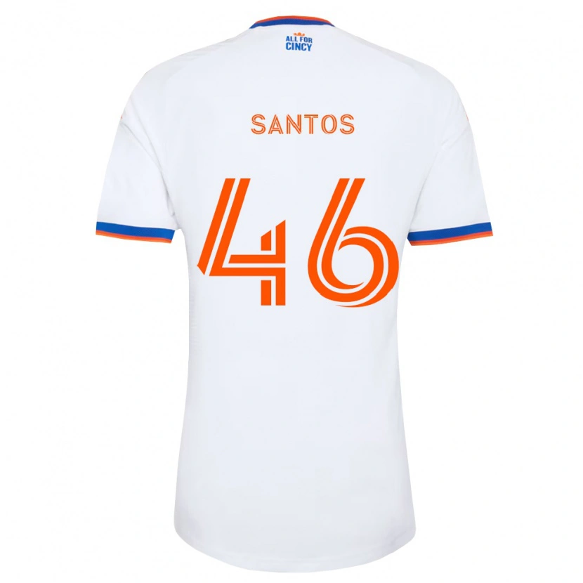 Danxen Børn Guilherme Santos #46 Hvid Marineblå Orange Udebane Spillertrøjer 2026/27 Trøje T-Shirt