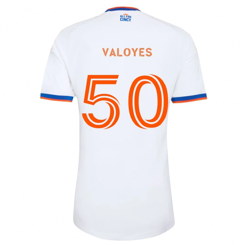 Danxen Børn Yeiner Valoyes #50 Hvid Marineblå Orange Udebane Spillertrøjer 2026/27 Trøje T-Shirt