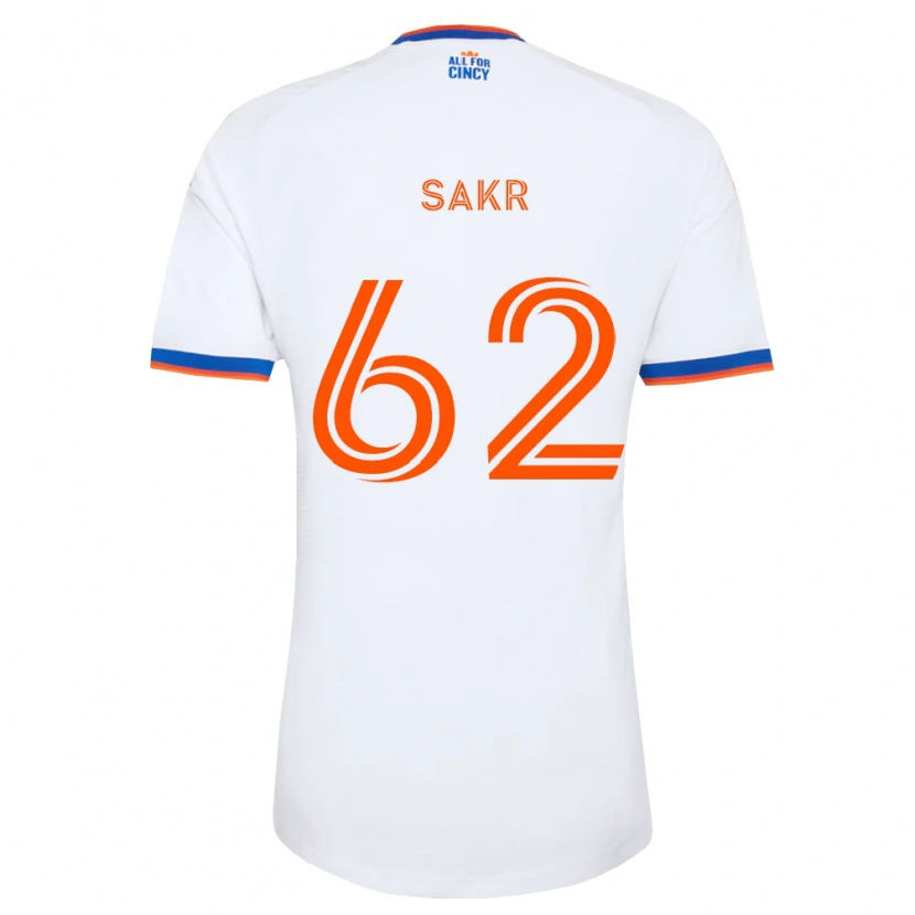 Danxen Børn Ali Sakr #62 Hvid Marineblå Orange Udebane Spillertrøjer 2026/27 Trøje T-Shirt