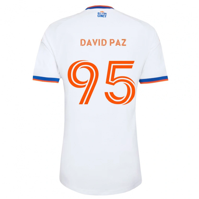 Danxen Børn David Paz #95 Hvid Marineblå Orange Udebane Spillertrøjer 2026/27 Trøje T-Shirt