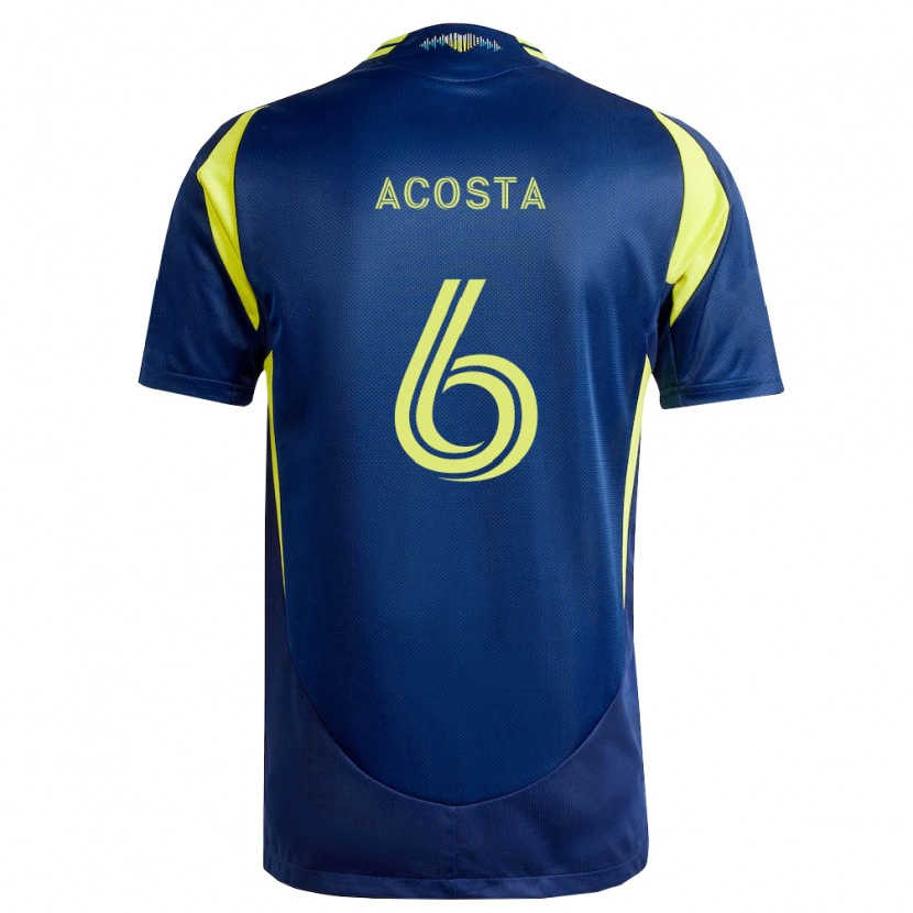 Danxen Børn Bryan Acosta #6 Gul Marineblå Udebane Spillertrøjer 2026/27 Trøje T-Shirt