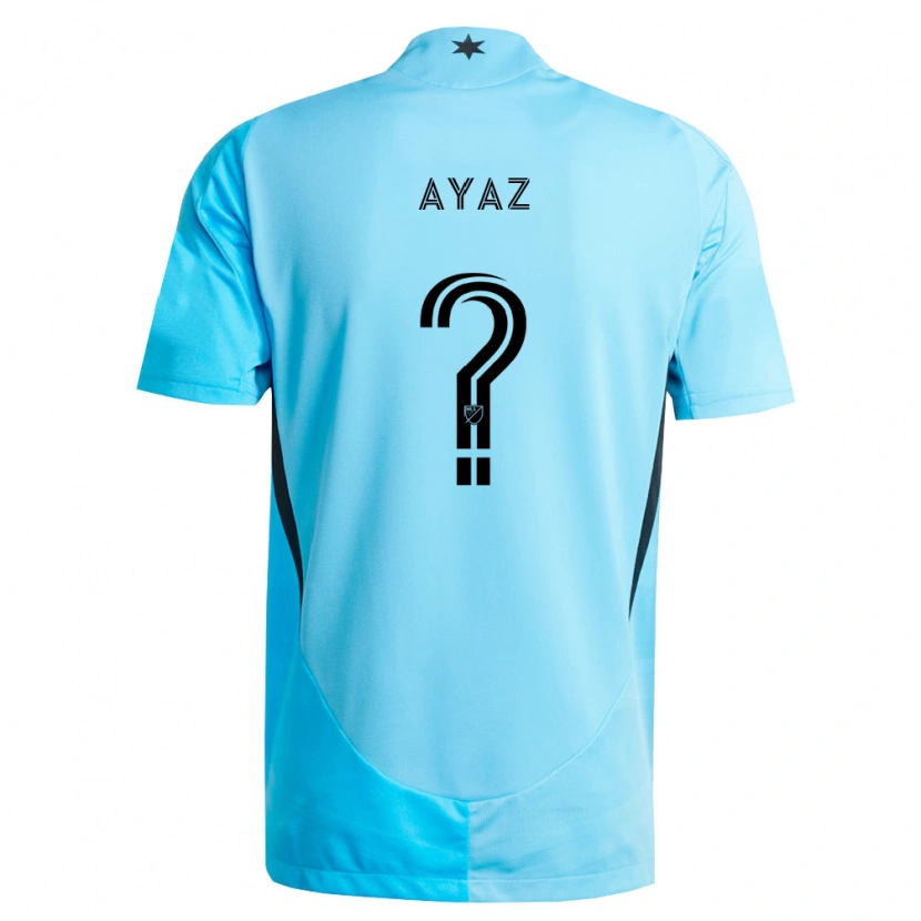 Danxen Børn Luke Ayaz #0 Lyseblå Sort Udebane Spillertrøjer 2026/27 Trøje T-Shirt