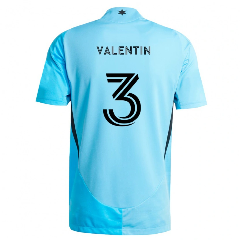 Danxen Børn Zarek Valentin #3 Lyseblå Sort Udebane Spillertrøjer 2026/27 Trøje T-Shirt