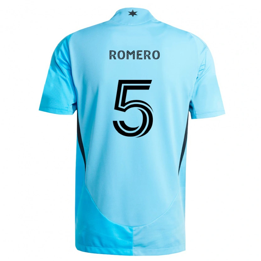 Danxen Børn Nicolás Romero #5 Lyseblå Sort Udebane Spillertrøjer 2026/27 Trøje T-Shirt