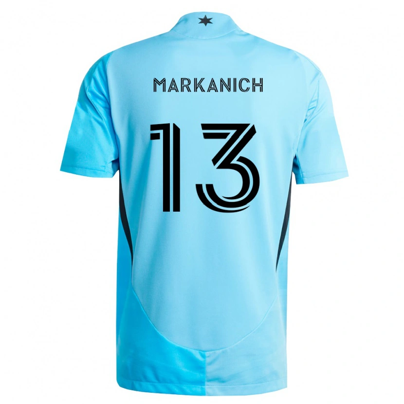Danxen Børn Anthony Markanich Jr. #13 Lyseblå Sort Udebane Spillertrøjer 2026/27 Trøje T-Shirt