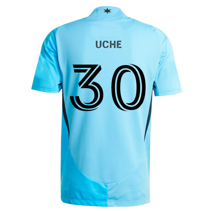 Danxen Børn Cc Uche #30 Lyseblå Sort Udebane Spillertrøjer 2026/27 Trøje T-Shirt
