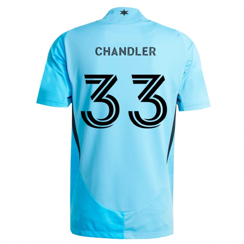 Danxen Børn Kieran Chandler #33 Lyseblå Sort Udebane Spillertrøjer 2026/27 Trøje T-Shirt