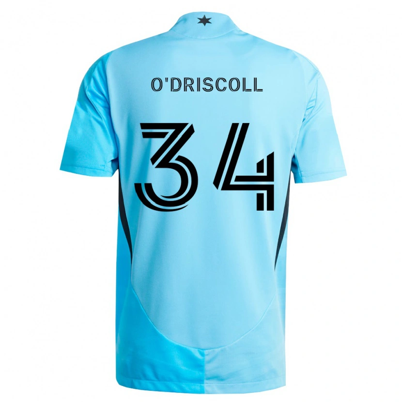 Danxen Børn Rory O'driscoll #34 Lyseblå Sort Udebane Spillertrøjer 2026/27 Trøje T-Shirt