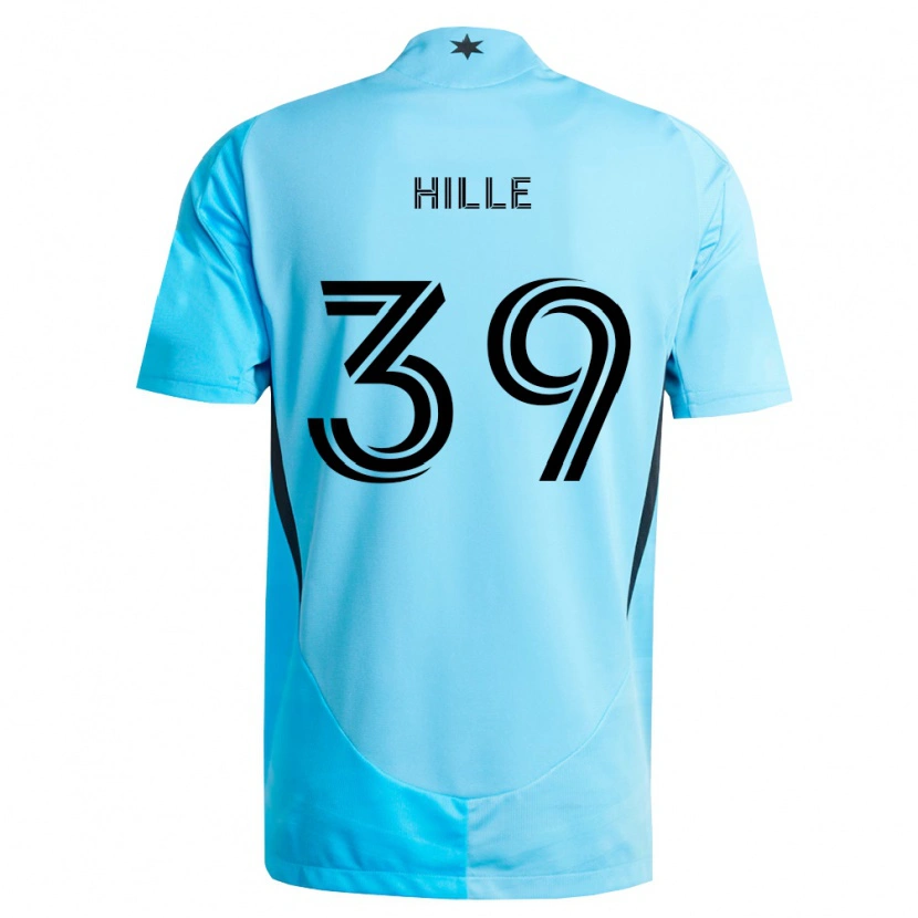 Danxen Børn Luke Hille #39 Lyseblå Sort Udebane Spillertrøjer 2026/27 Trøje T-Shirt