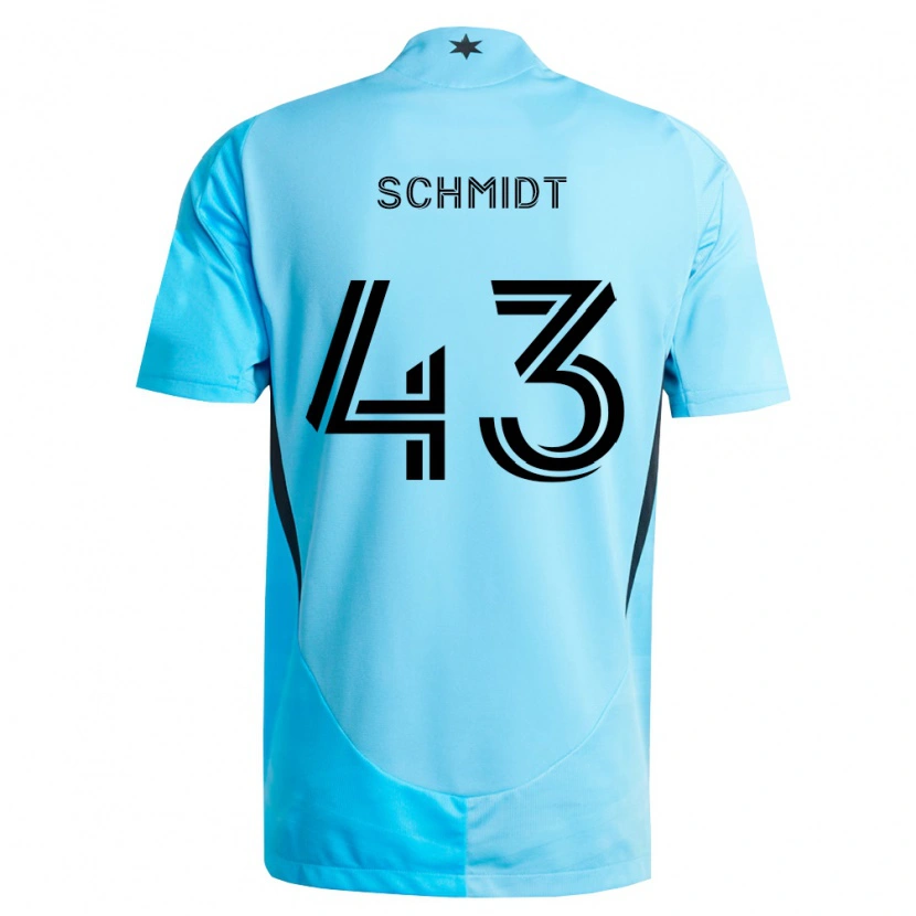 Danxen Børn William Schmidt #43 Lyseblå Sort Udebane Spillertrøjer 2026/27 Trøje T-Shirt