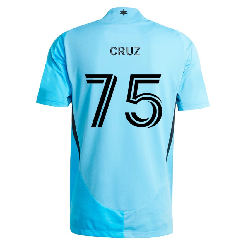 Danxen Børn Hector Cruz #75 Lyseblå Sort Udebane Spillertrøjer 2026/27 Trøje T-Shirt