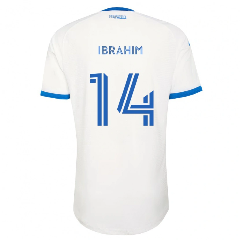 Danxen Børn Sunusi Ibrahim #14 Himmelblå Hvid Udebane Spillertrøjer 2026/27 Trøje T-Shirt