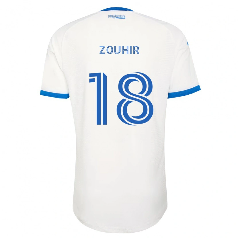 Danxen Børn Rida Zouhir #18 Himmelblå Hvid Udebane Spillertrøjer 2026/27 Trøje T-Shirt