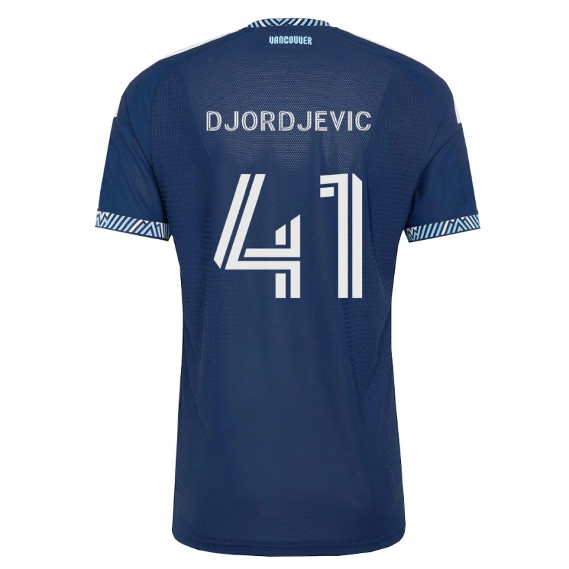 Danxen Børn Nikola Djordjevic #41 Dyb Blå Hvid Udebane Spillertrøjer 2026/27 Trøje T-Shirt