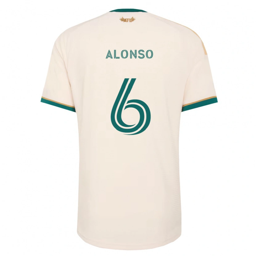 Danxen Børn Júnior Alonso #6 Champagnegul Grøn Udebane Spillertrøjer 2026/27 Trøje T-Shirt