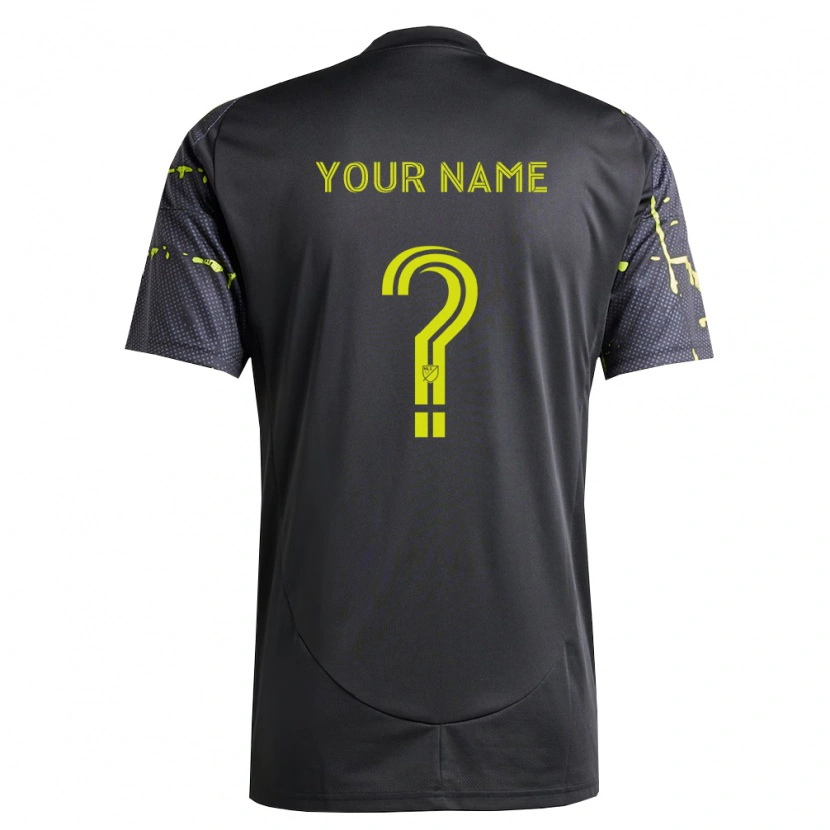 Danxen Børn Dit Navn #0 Fluorescerende Gul Sort Udebane Spillertrøjer 2026/27 Trøje T-Shirt