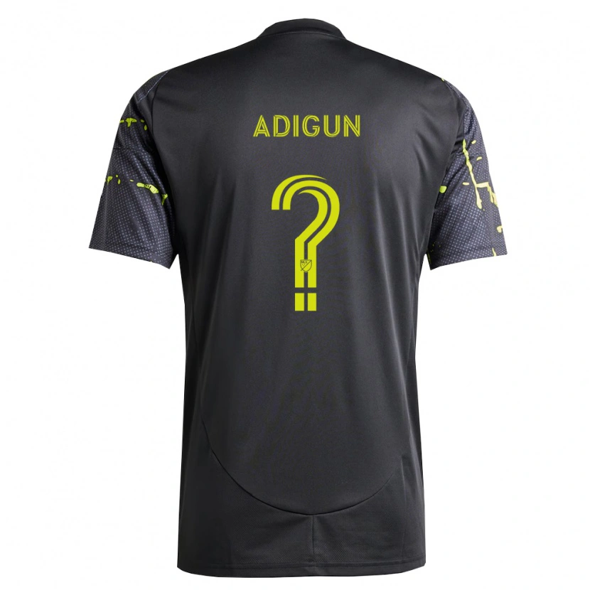 Danxen Børn Jd Adigun #0 Fluorescerende Gul Sort Udebane Spillertrøjer 2026/27 Trøje T-Shirt