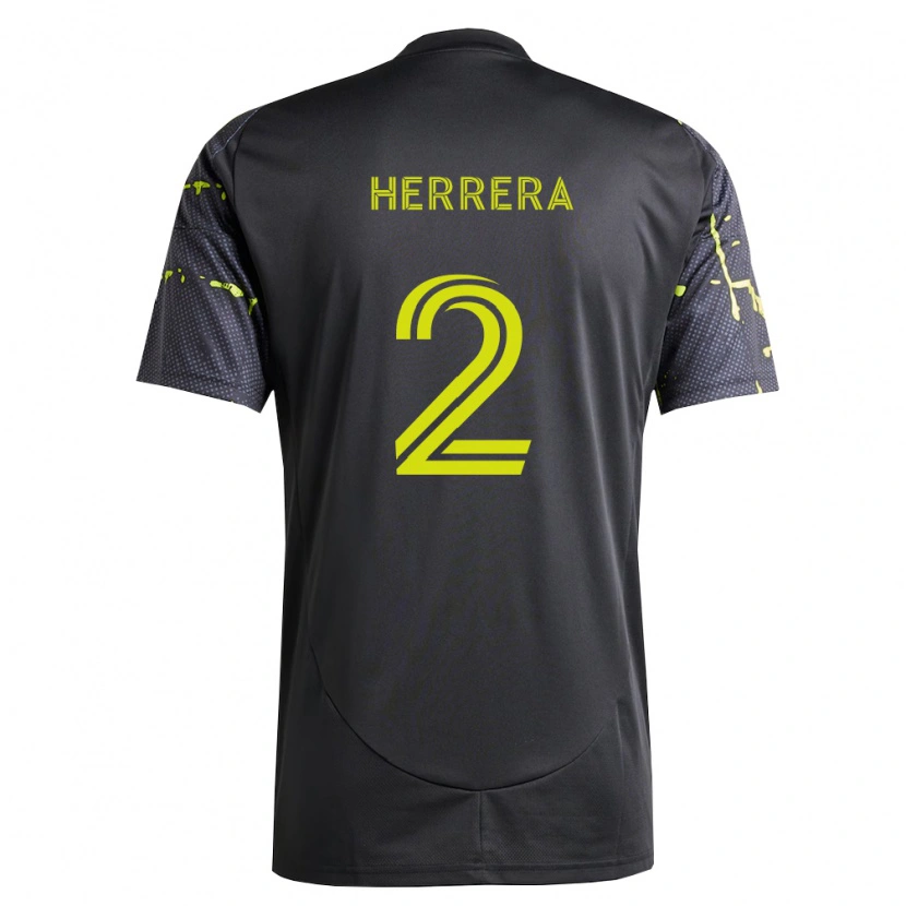 Danxen Børn Andrés Herrera #2 Fluorescerende Gul Sort Udebane Spillertrøjer 2026/27 Trøje T-Shirt