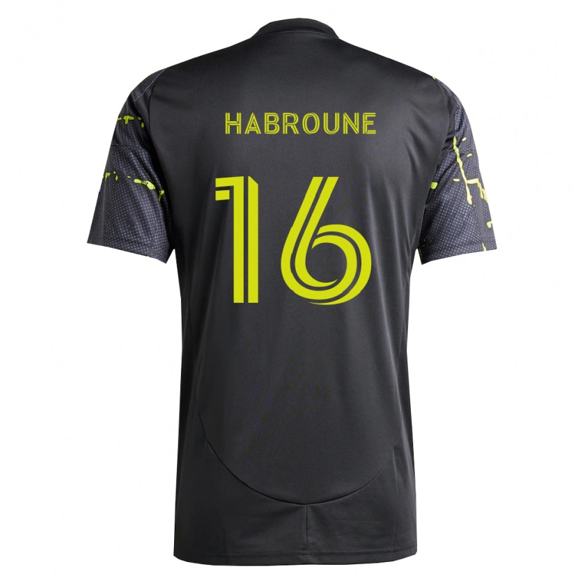 Danxen Børn Taha Habroune #16 Fluorescerende Gul Sort Udebane Spillertrøjer 2026/27 Trøje T-Shirt