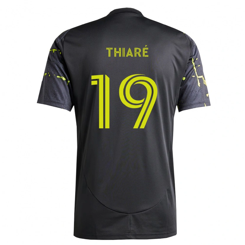 Danxen Børn Jamal Thiaré #19 Fluorescerende Gul Sort Udebane Spillertrøjer 2026/27 Trøje T-Shirt