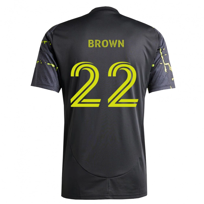 Danxen Børn Tristan Brown #22 Fluorescerende Gul Sort Udebane Spillertrøjer 2026/27 Trøje T-Shirt