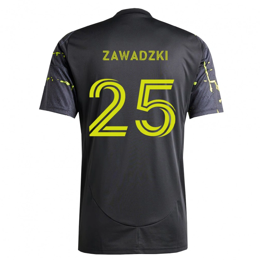 Danxen Børn Sean Zawadzki #25 Fluorescerende Gul Sort Udebane Spillertrøjer 2026/27 Trøje T-Shirt