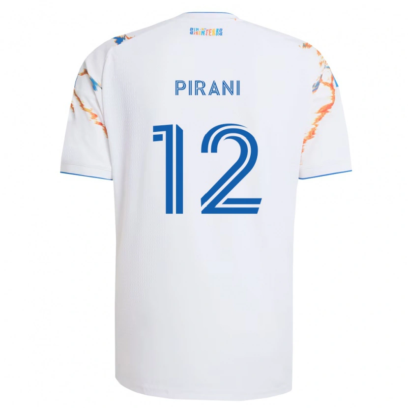 Danxen Børn Gabriel Pirani #12 Hvid Orange Blå Udebane Spillertrøjer 2026/27 Trøje T-Shirt