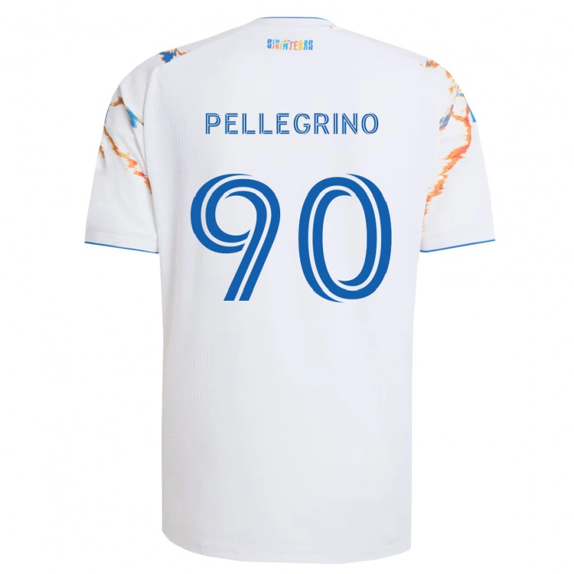Danxen Børn Amahl Pellegrino #90 Hvid Orange Blå Udebane Spillertrøjer 2026/27 Trøje T-Shirt