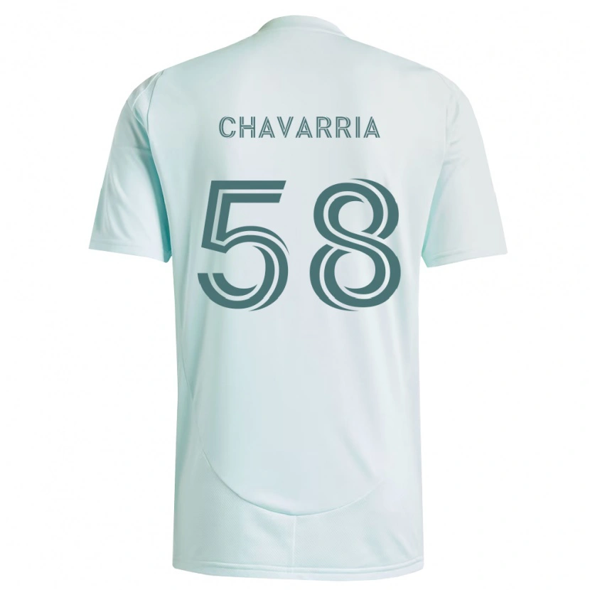Danxen Børn Keith Chavarria #58 Hvid Lysegrøn Udebane Spillertrøjer 2026/27 Trøje T-Shirt
