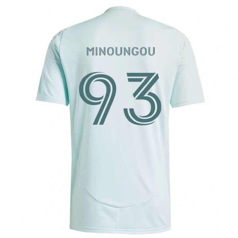 Danxen Børn Georgi Minoungou #93 Hvid Lysegrøn Udebane Spillertrøjer 2026/27 Trøje T-Shirt