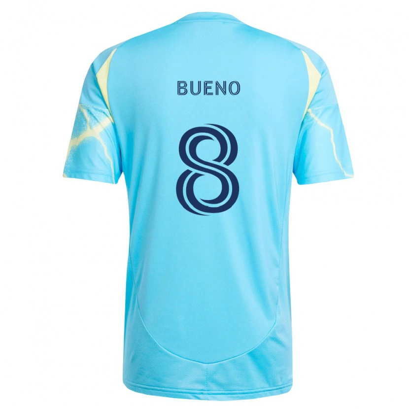 Danxen Børn Jesús Bueno #8 Lyseblå Sort Lys Gul Udebane Spillertrøjer 2026/27 Trøje T-Shirt