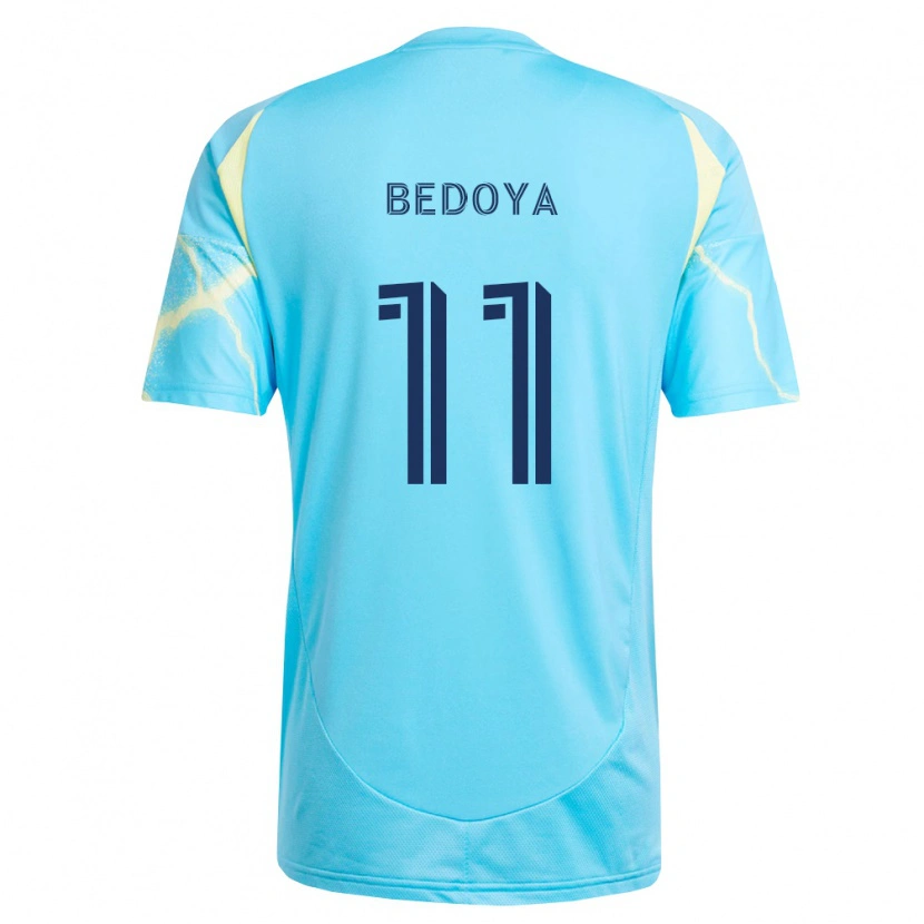Danxen Børn Alejandro Bedoya #11 Lyseblå Sort Lys Gul Udebane Spillertrøjer 2026/27 Trøje T-Shirt