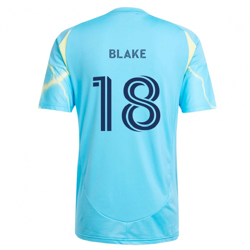 Danxen Børn Andre Blake #18 Lyseblå Sort Lys Gul Udebane Spillertrøjer 2026/27 Trøje T-Shirt