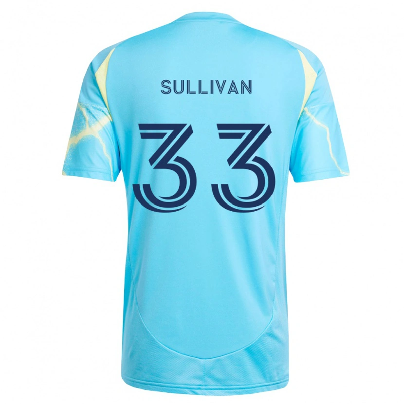 Danxen Børn Quinn Sullivan #33 Lyseblå Sort Lys Gul Udebane Spillertrøjer 2026/27 Trøje T-Shirt