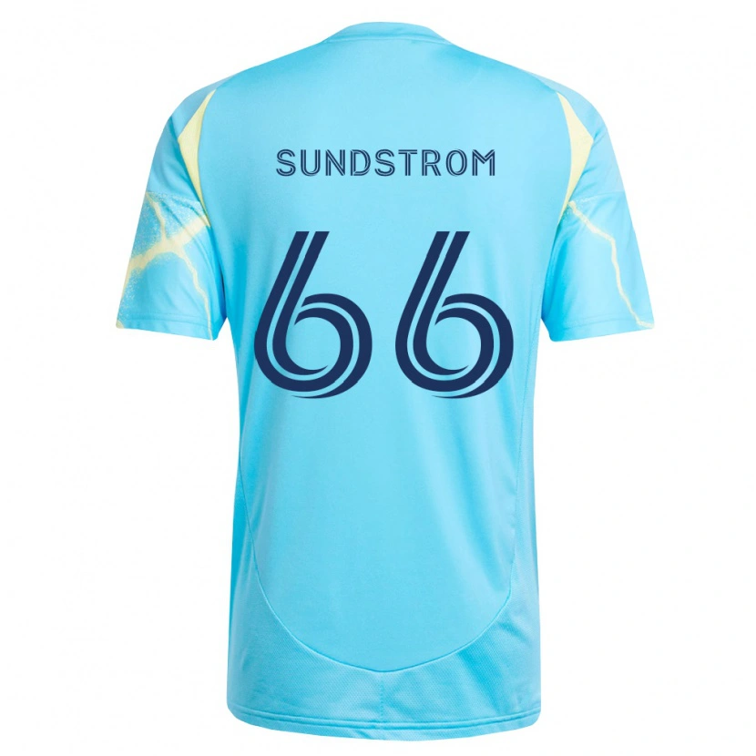 Danxen Børn Finn Sundstrom #66 Lyseblå Sort Lys Gul Udebane Spillertrøjer 2026/27 Trøje T-Shirt