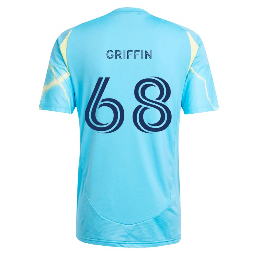 Danxen Børn Jordan Griffin #68 Lyseblå Sort Lys Gul Udebane Spillertrøjer 2026/27 Trøje T-Shirt