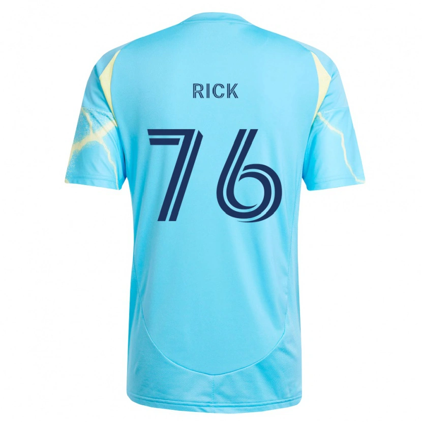Danxen Børn Andrew Rick #76 Lyseblå Sort Lys Gul Udebane Spillertrøjer 2026/27 Trøje T-Shirt