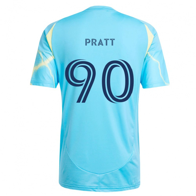 Danxen Børn Oliver Pratt #90 Lyseblå Sort Lys Gul Udebane Spillertrøjer 2026/27 Trøje T-Shirt