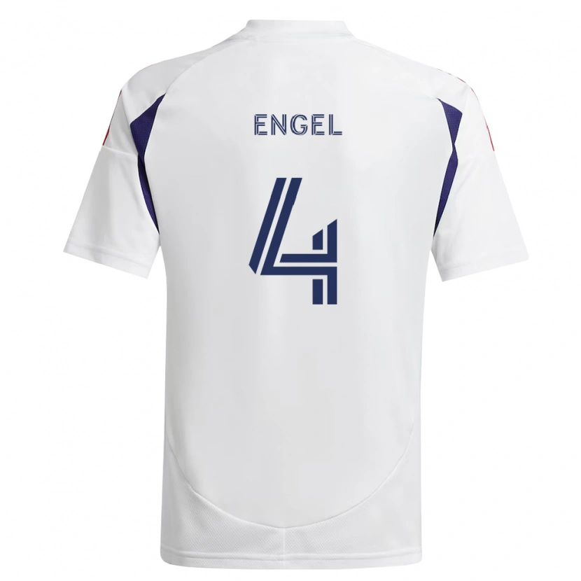 Danxen Børn Lukas Engel #4 Kongelig Blå Rød Brun Udebane Spillertrøjer 2026/27 Trøje T-Shirt